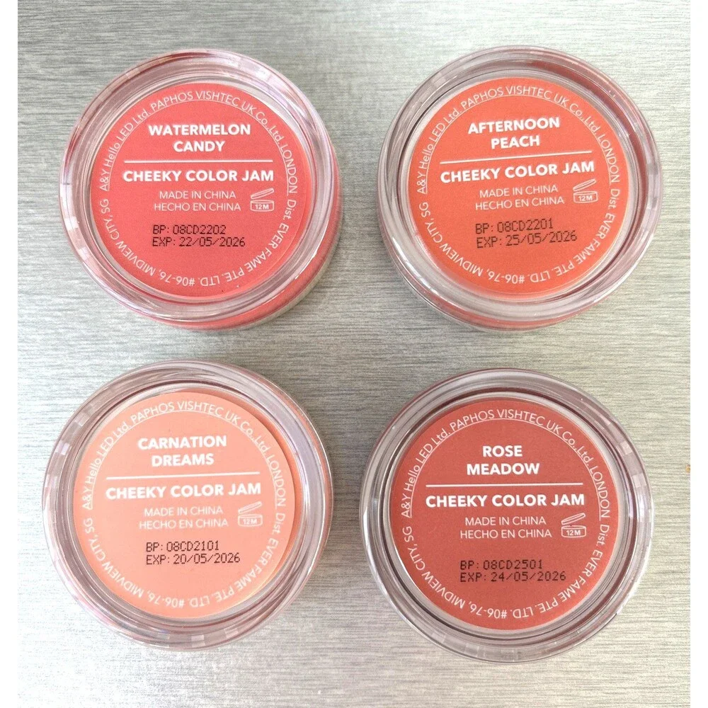 Sheglam Bundle of 4 Cheeky Colour Jam Cream Blush for Cheeks & Lips Long Lasting